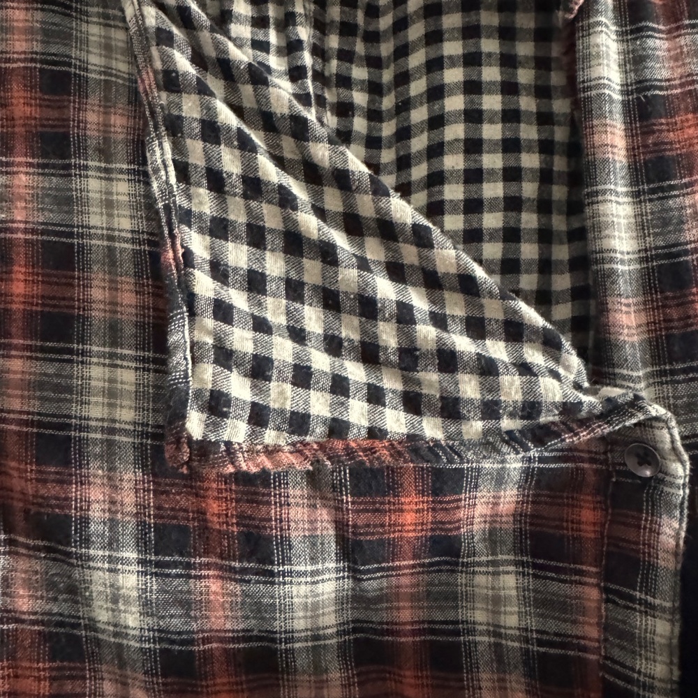 Nicholas K Orange, Cream and Black Plaid with Gingham Tunic - Sz Small - Picture 3 of 9